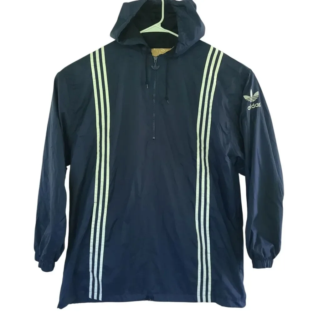 90s~00'S Adidas Half Zip Nylon blue Pullover Men's Size XL Vintage eaa504395 EUC